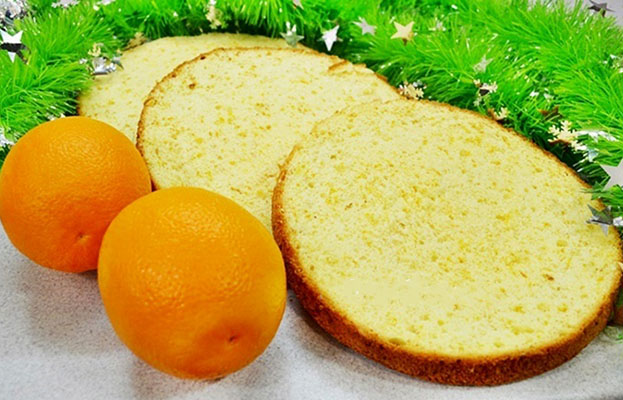 Апельсиновый бисквит для тортов
