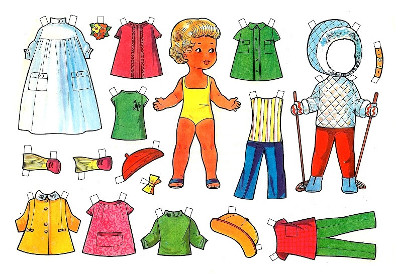 Бумажные куклы с одеждой.