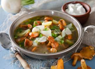 Суп из шампиньонов. Овощной суп. Суп с лисичками