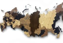 Деревянная карта России: стильный акцент в интерьере и повод для гордости